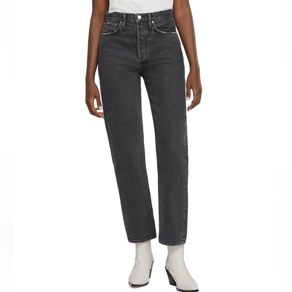 NWT Agolde 90’s Pinch Waist High Rise Straight Straight Leg Jeans - Black Tea